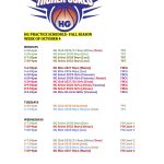 1 Fall Season Practice Schedule- Week of Oct 4